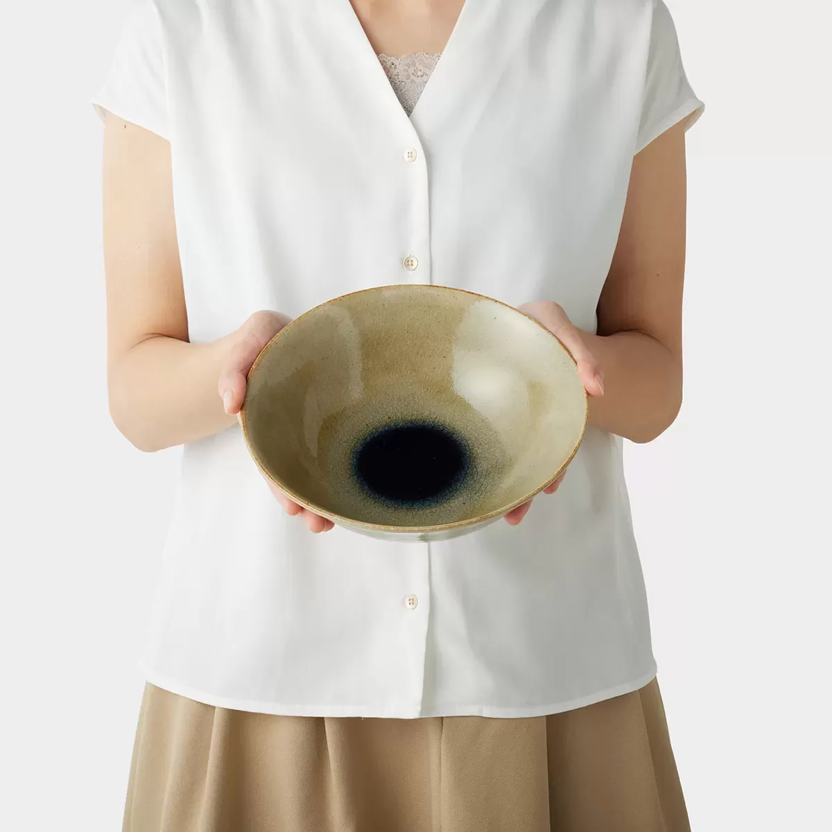 【信楽焼】信楽四季彩陶 － 夏至　そり鉢　朝凪（あさなぎ） φ22cm